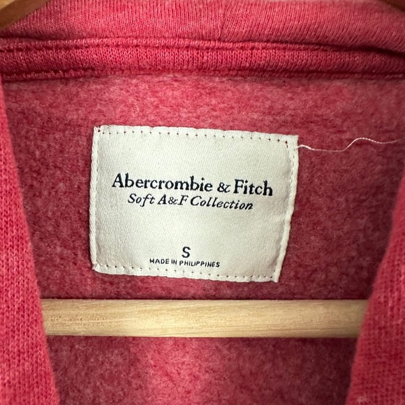 Abercrombie & Fitch Hoodie Womens Small Red Logo‎ Pullover Sweatshirt Soft AF - Picture 6 of 10